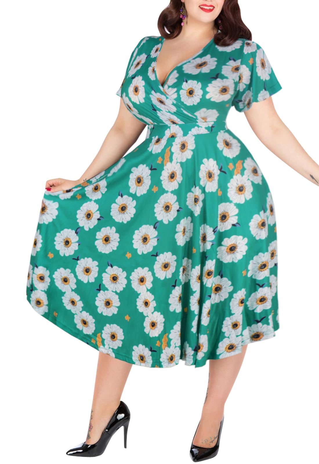 Nemidor Women Short Sleeve Loose Plain Casual Plus Size Long Maxi Dress with Pockets