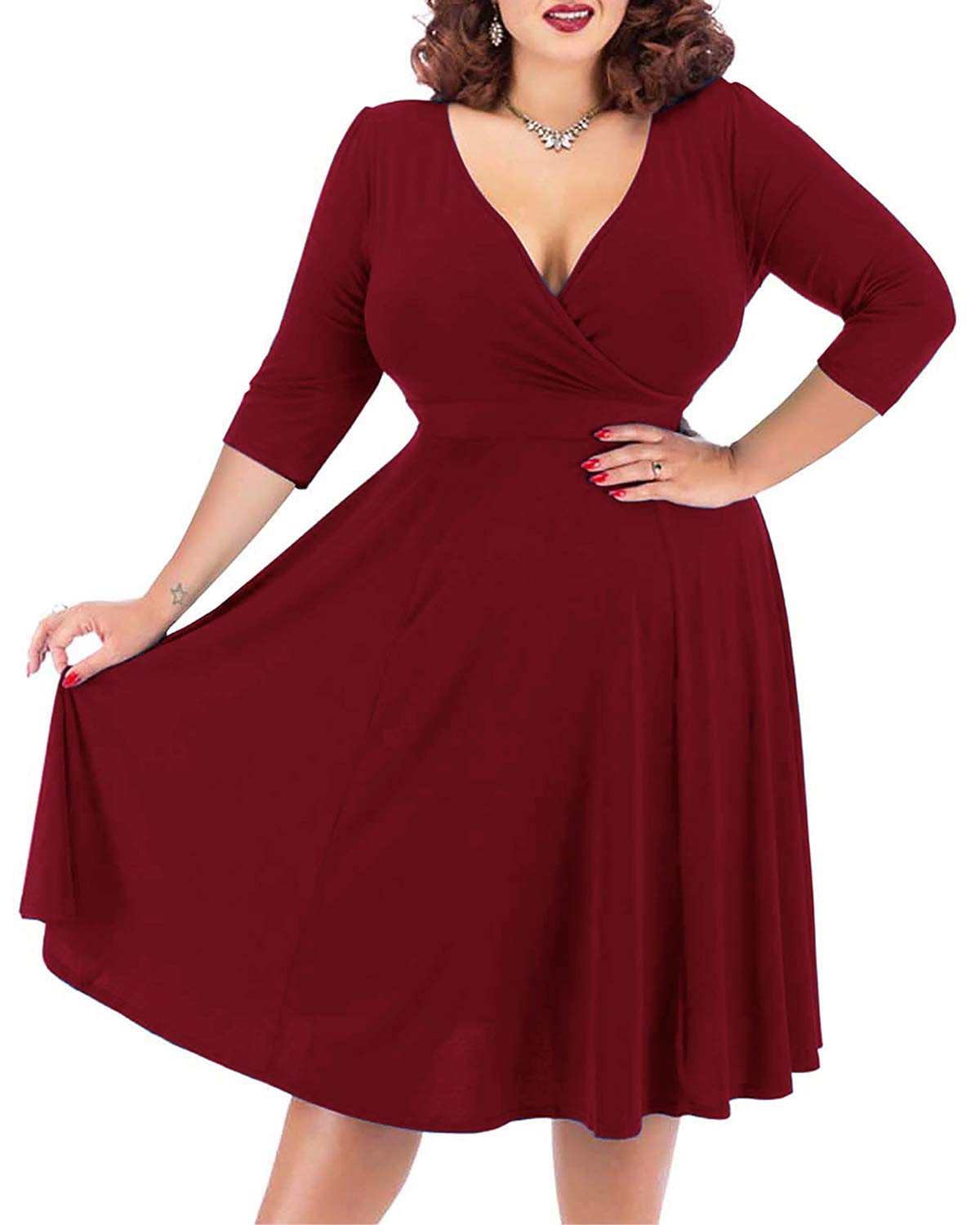Nemidor Women Short Sleeve Loose Plain Casual Plus Size Long Maxi Dress with Pockets