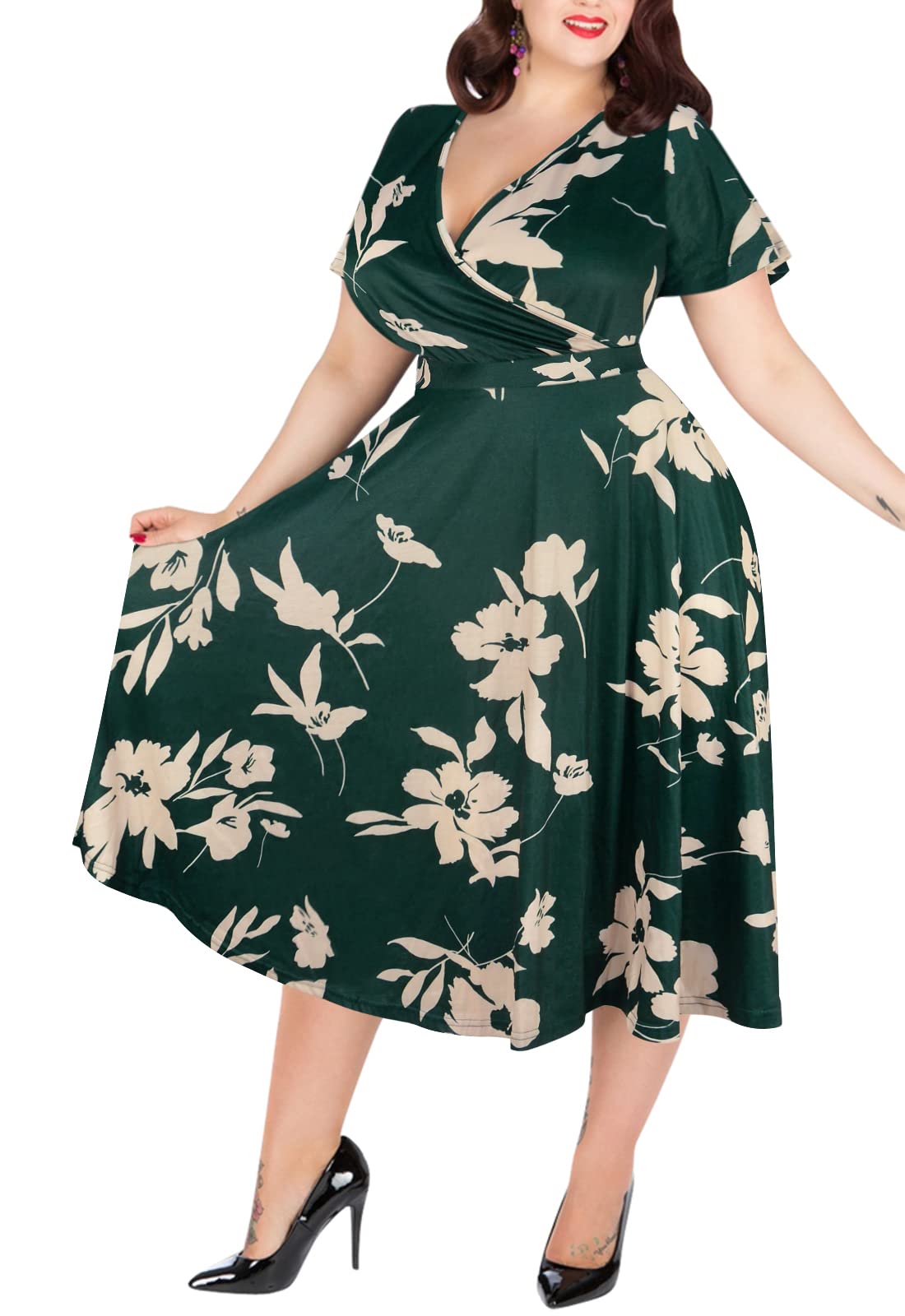 Nemidor Women Short Sleeve Loose Plain Casual Plus Size Long Maxi Dress with Pockets