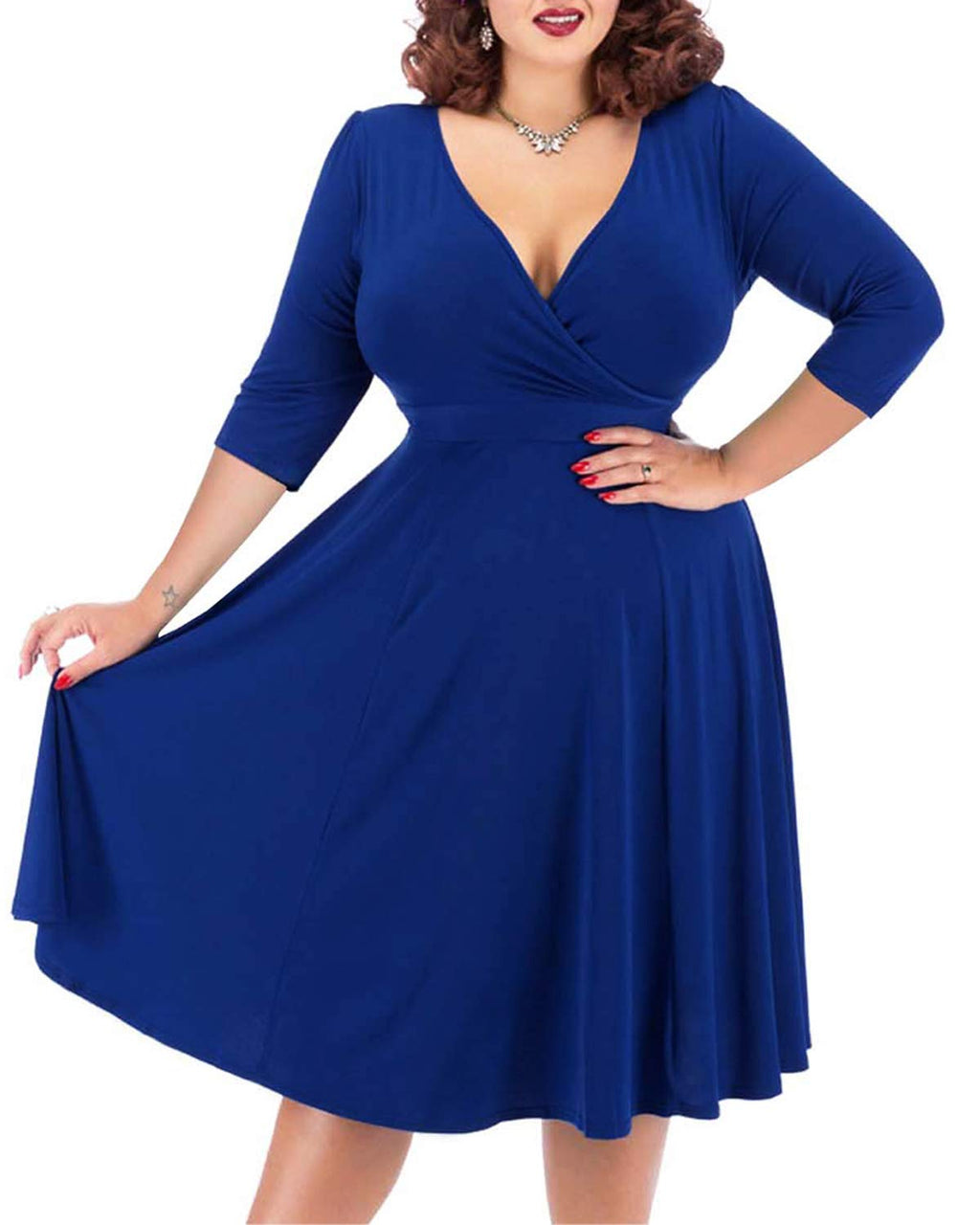 Nemidor Women Short Sleeve Loose Plain Casual Plus Size Long Maxi Dress with Pockets