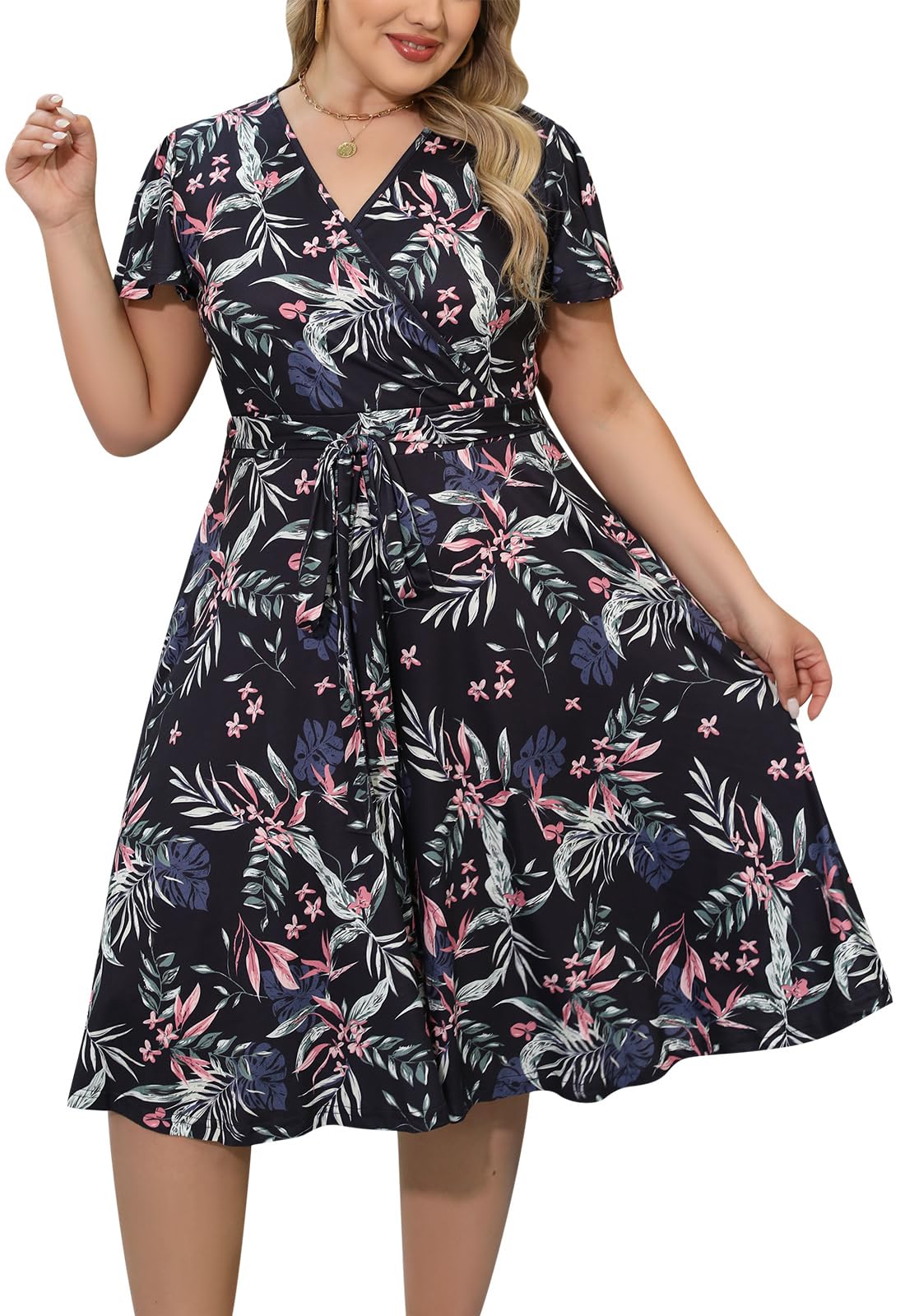 Nemidor Women Short Sleeve Loose Plain Casual Plus Size Long Maxi Dress with Pockets