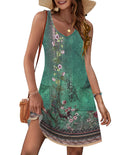 MOLERANI Summer Dresses for Women UK V Neck Ladies Dress Casual Sleeveless Dress with Pockets